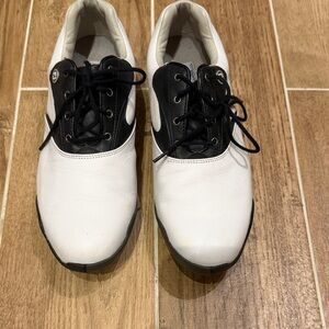 Men's White and Black Golf Shoes